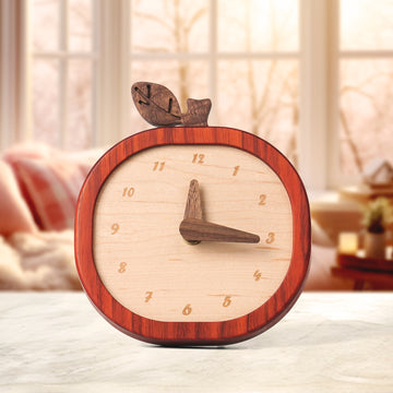 Apple Wooden Desk Clock â Fruit-Inspired Artistry Meets Precision Timekeeping