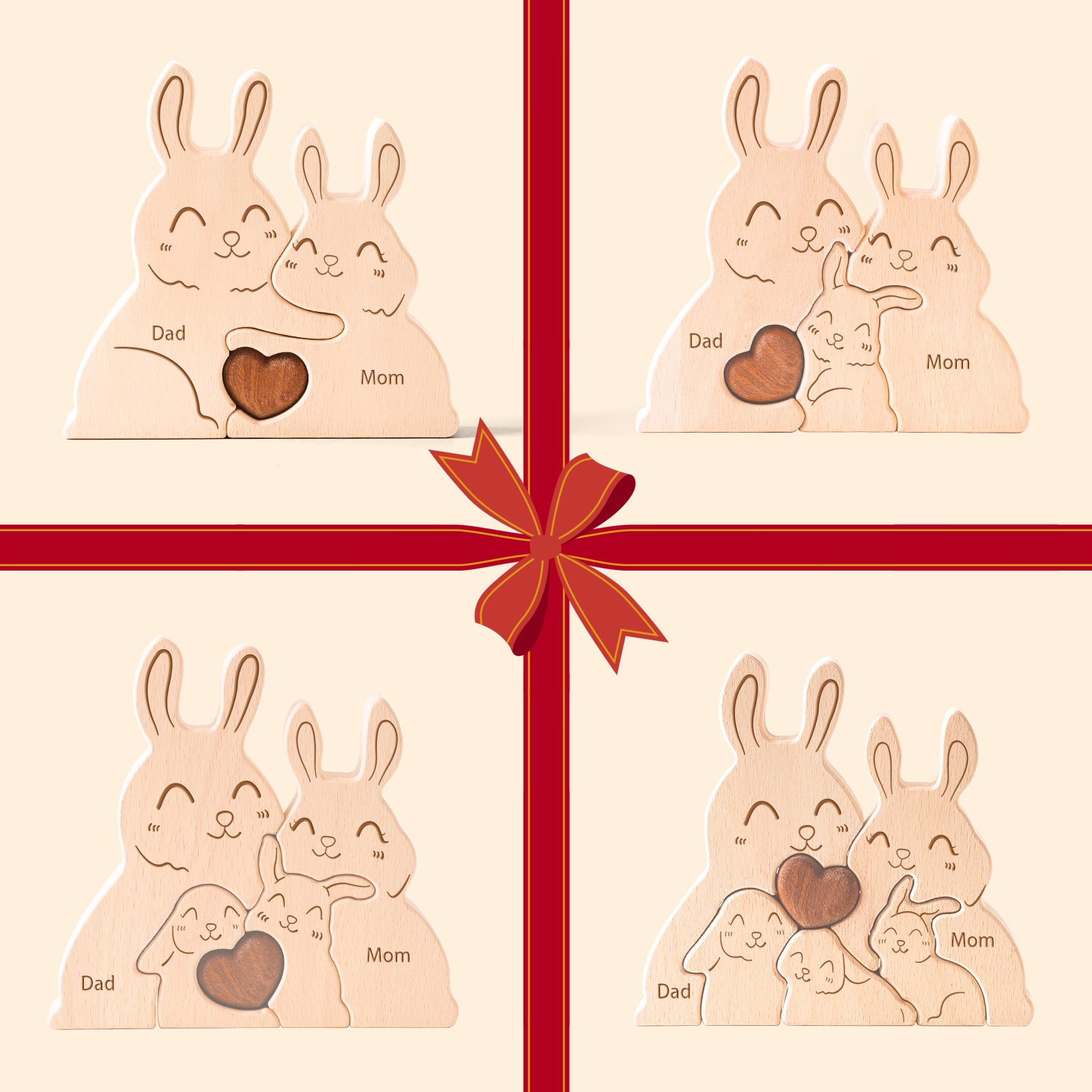 Rabbit Family Puzzle: Whimsical Home Decor, Perfect for Family Bonding