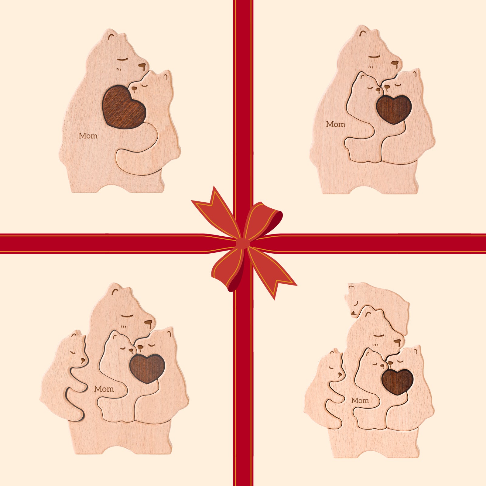 Bear Family Puzzle: Cozy Decor, Rustic Family Gift