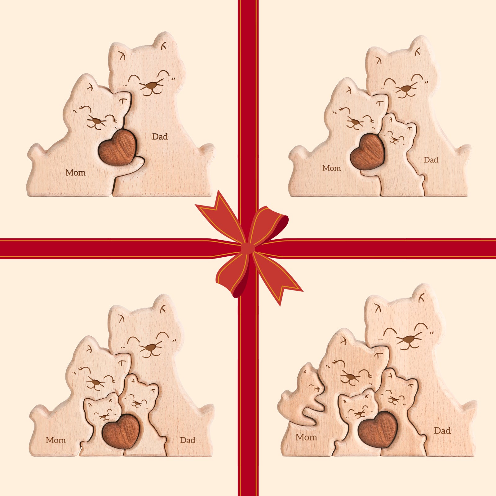 Cat Family Puzzle Set: Adorable, Heartwarming Home Decor Gift