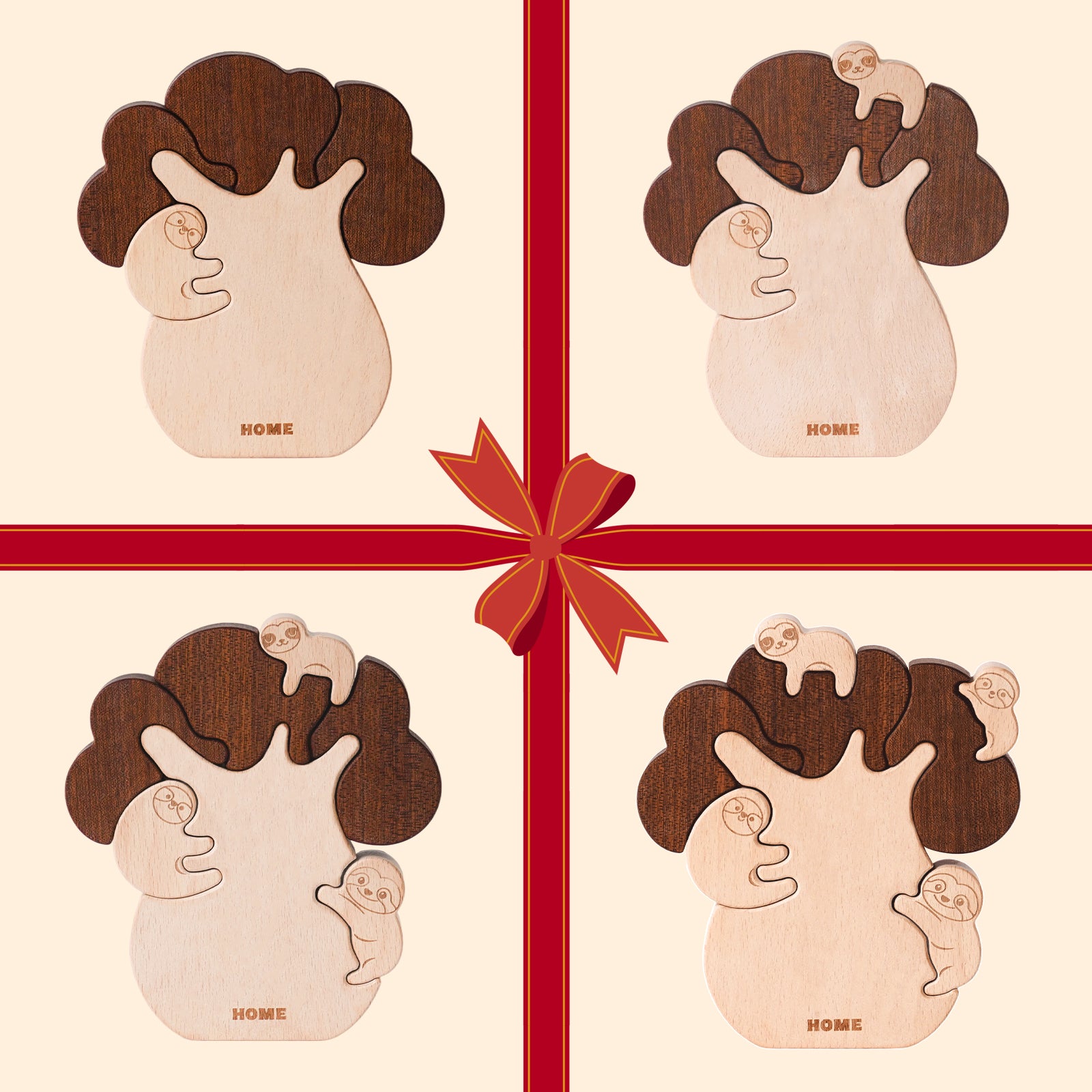 "Sloth Sanctuary" Wooden Hugging Statue - Charming Slow Living Decor & Gift