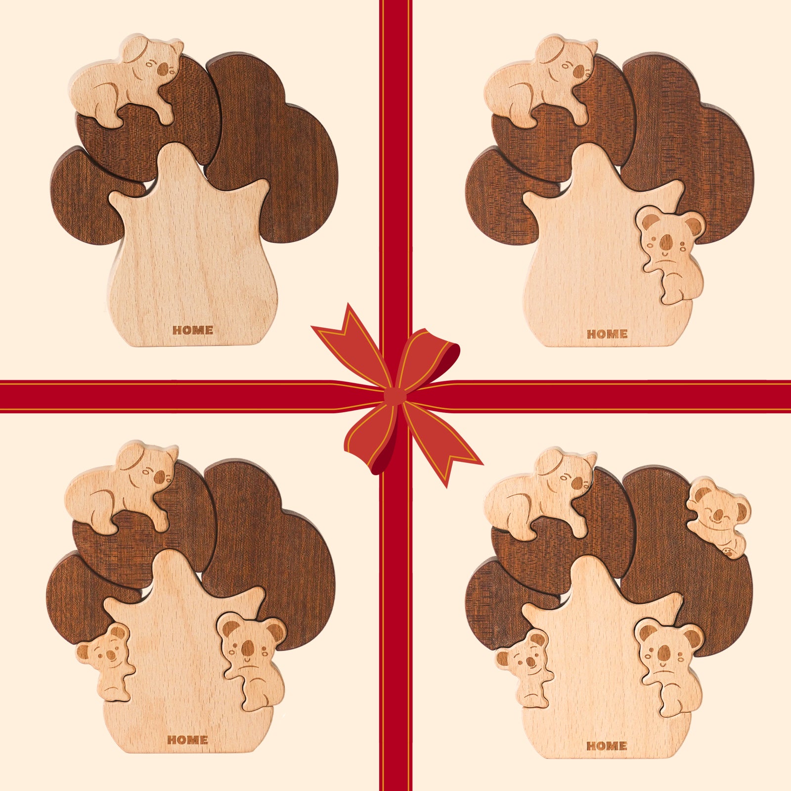 "Koala Tree" Wooden Hugging Statue - Adorable Wildlife Decor & Gift