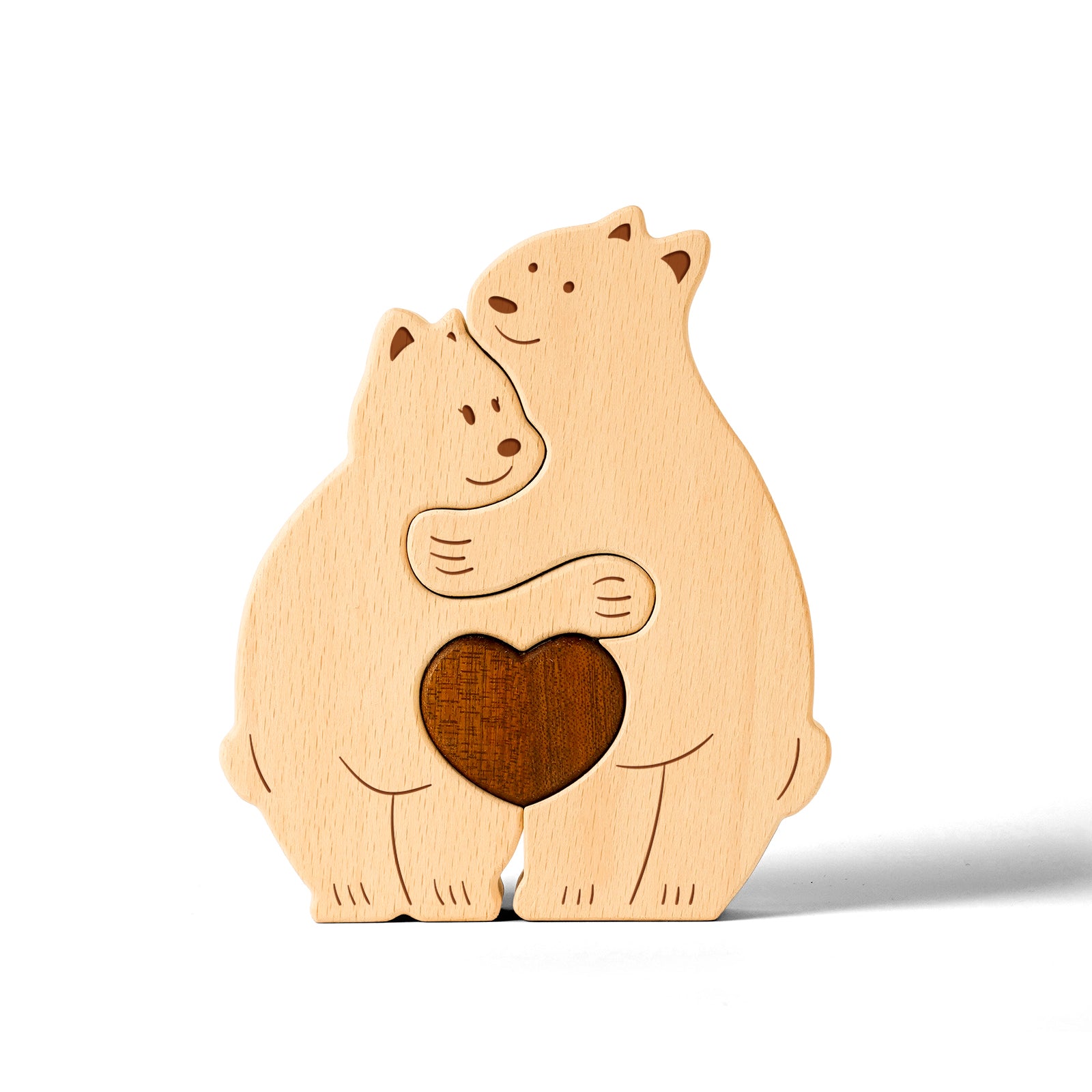 Wooden Bear Family Set - Adorable Personalized Home Decor & Heartwarming Gift