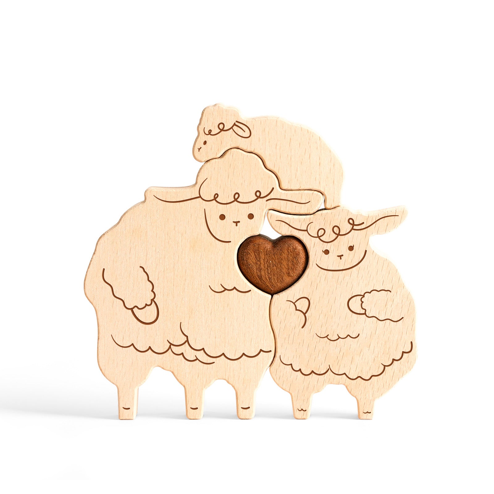 Wooden Sheep Family Set - Adorable Farmhouse Decor & Personalized Gift for All Occasions