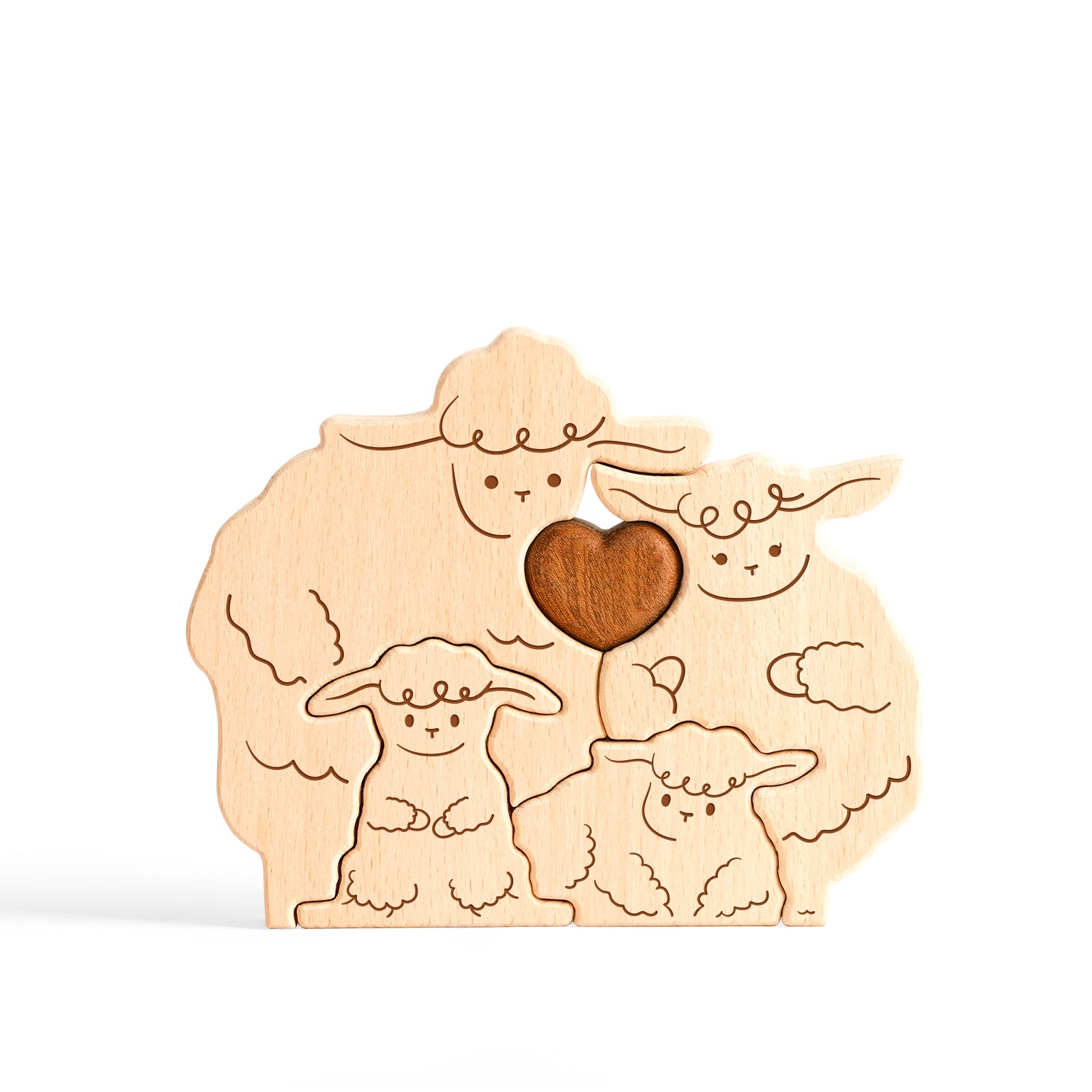 Wooden Sheep Family Set - Adorable Farmhouse Decor & Personalized Gift for All Occasions