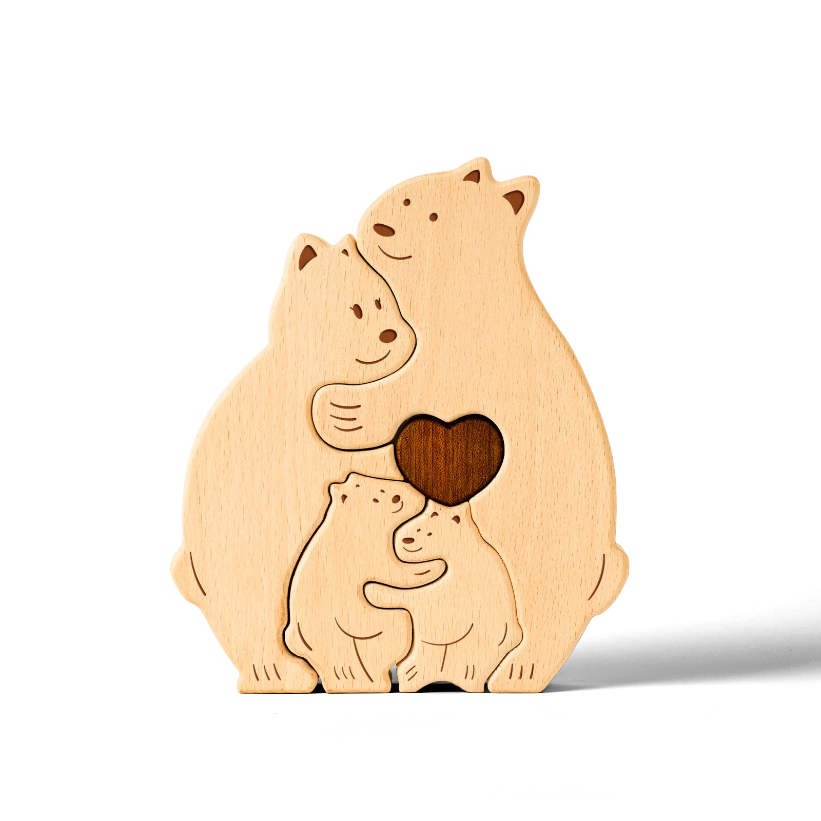 Wooden Bear Family Set - Adorable Personalized Home Decor & Heartwarming Gift