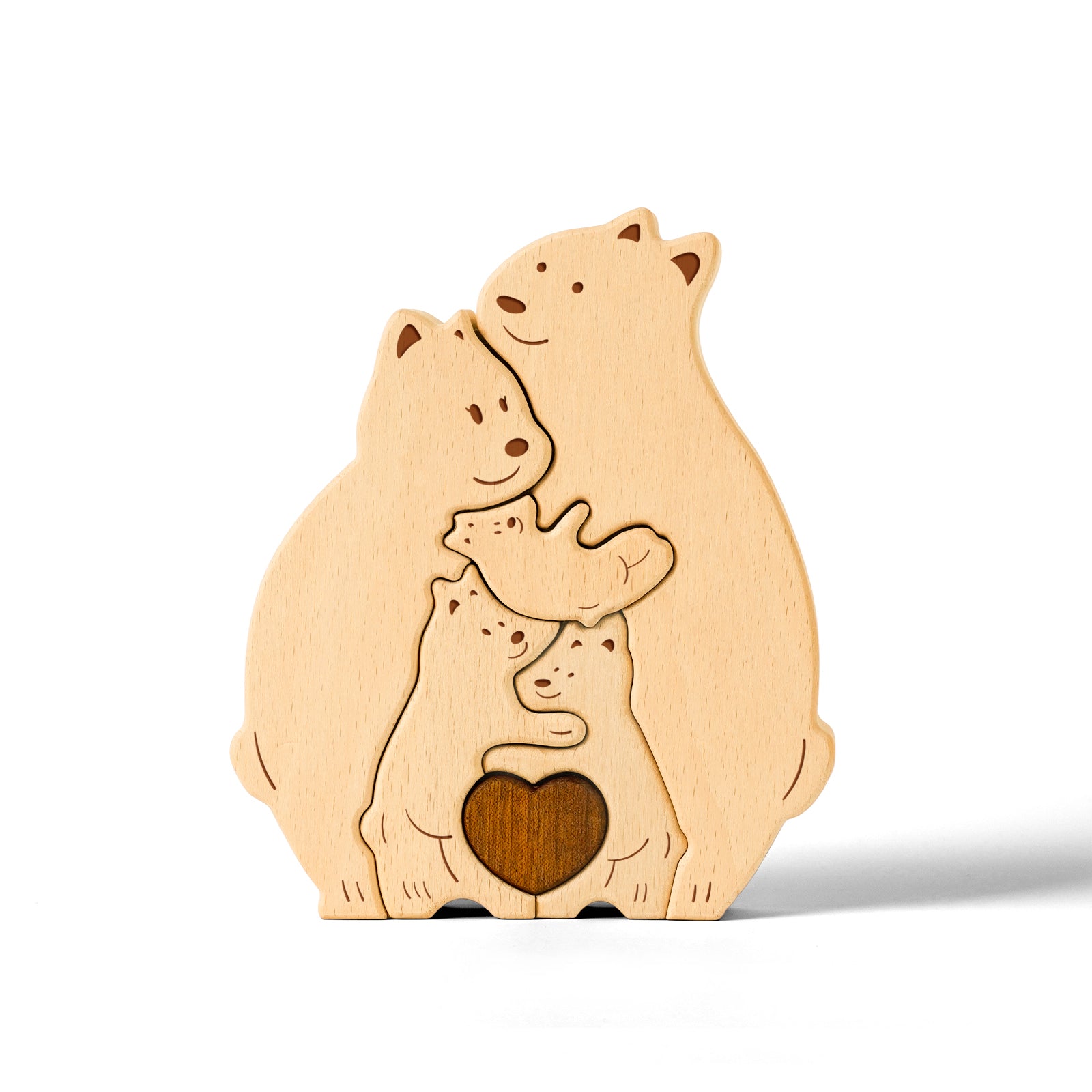 Wooden Bear Family Set - Adorable Personalized Home Decor & Heartwarming Gift