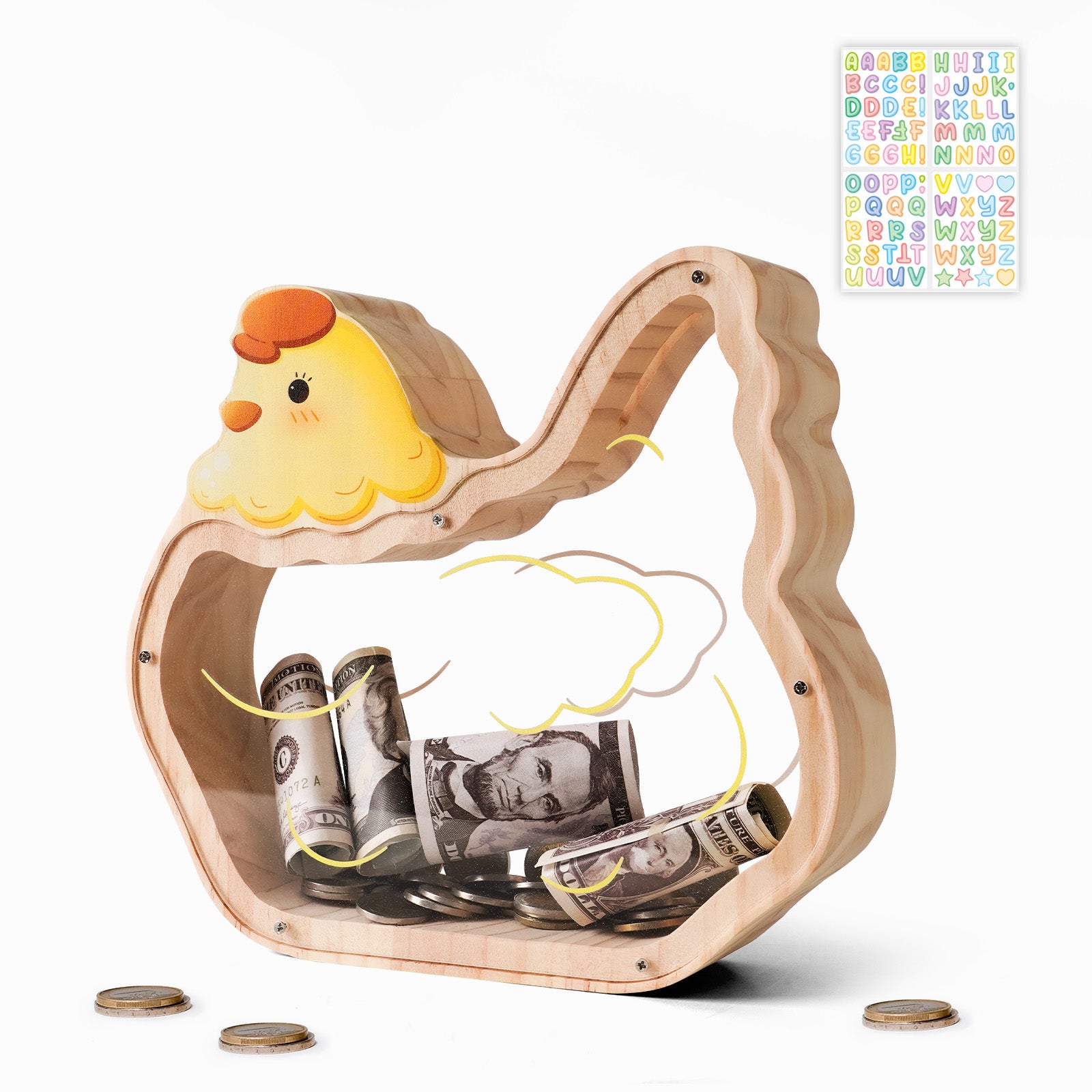 Chick-Shaped Coin Bank: Hand-Paintable, Cute Animal Gift for Kids