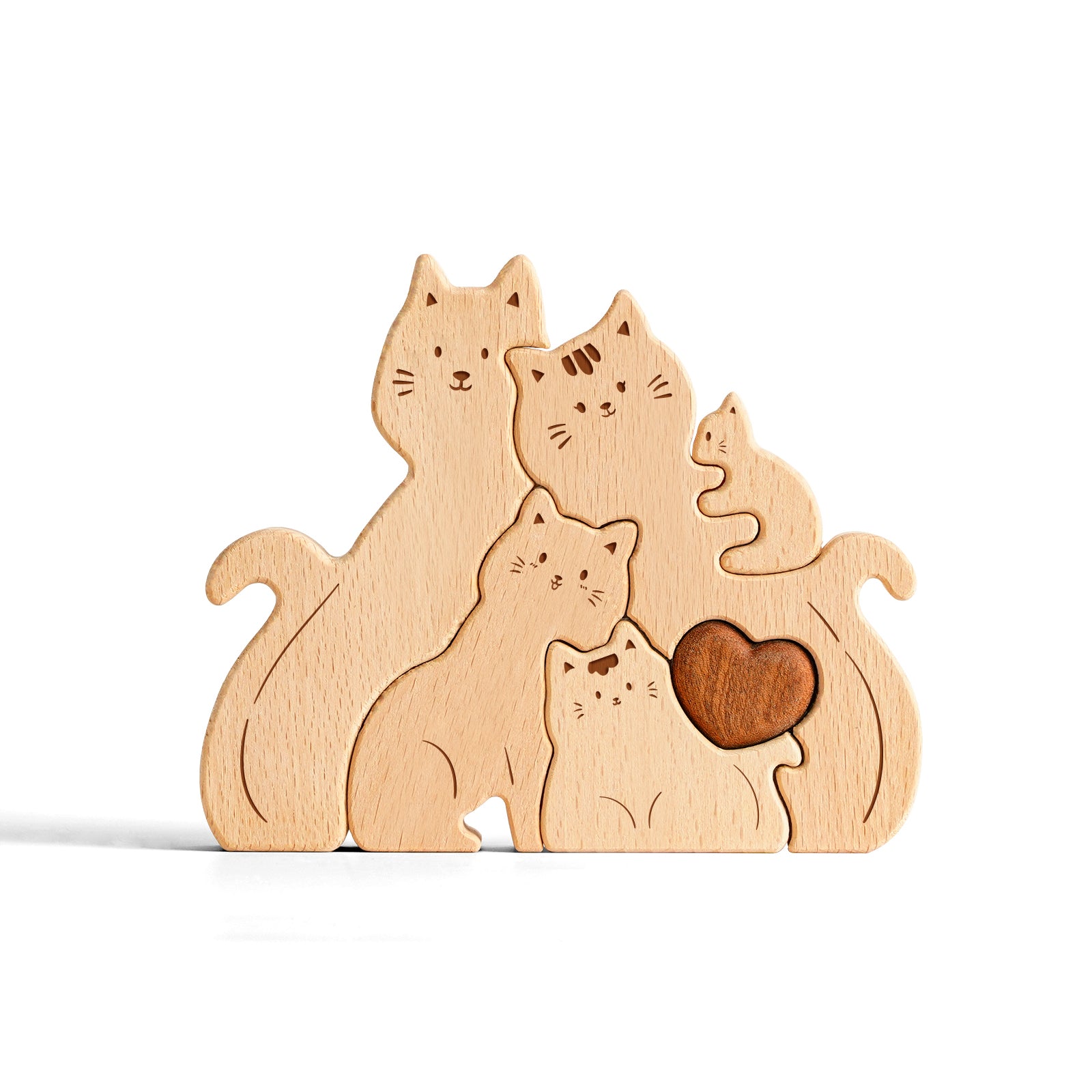 Wooden Cat Family Puzzle