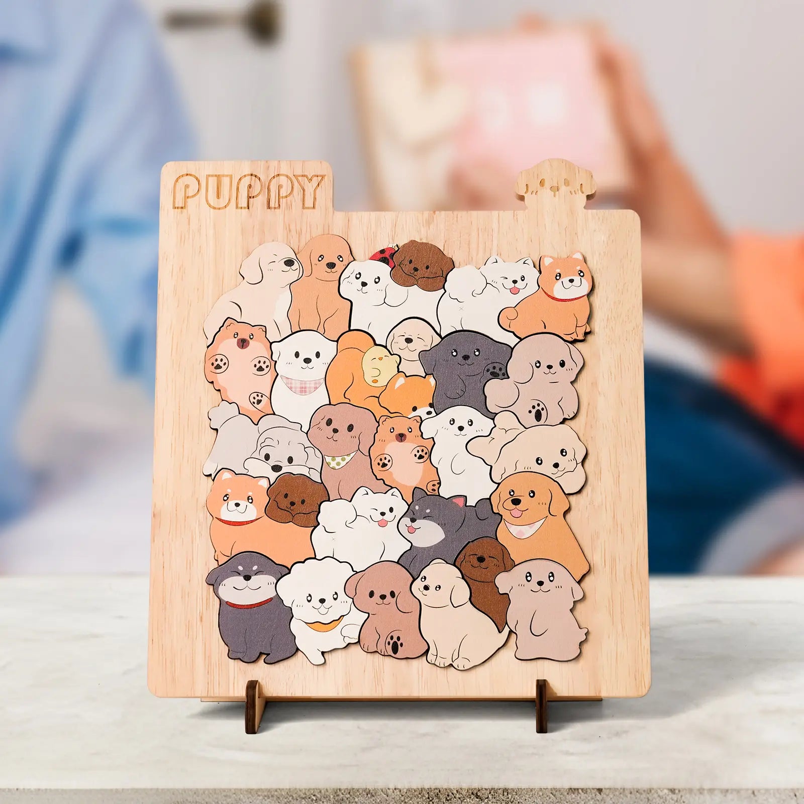 Puppy Wooden Puzzle for Kids 🐶 | Safe Big Pieces & Adorable Dog Designs