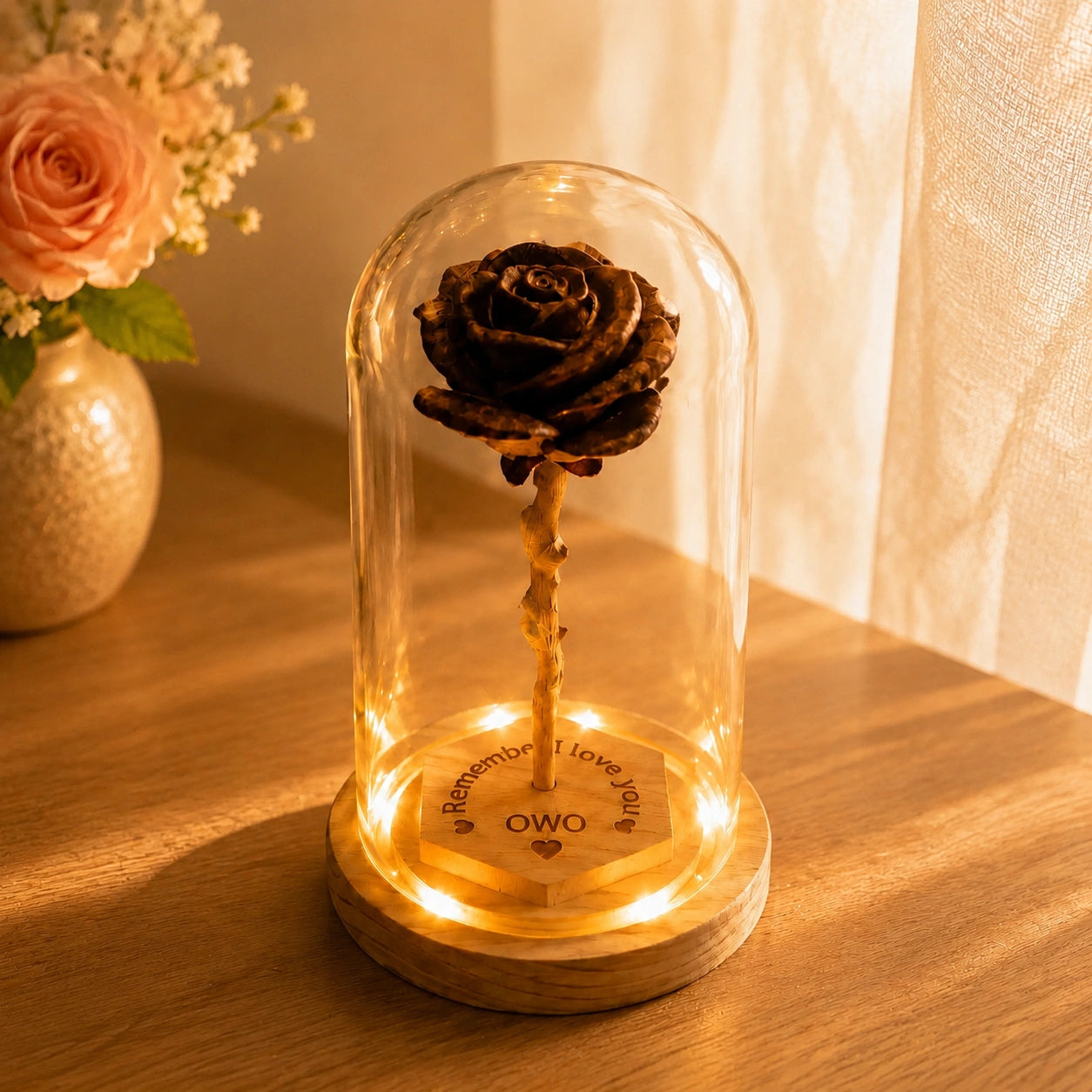 Eternal Love Wooden Flower Set – The Ideal Keepsake for Your Loved Ones