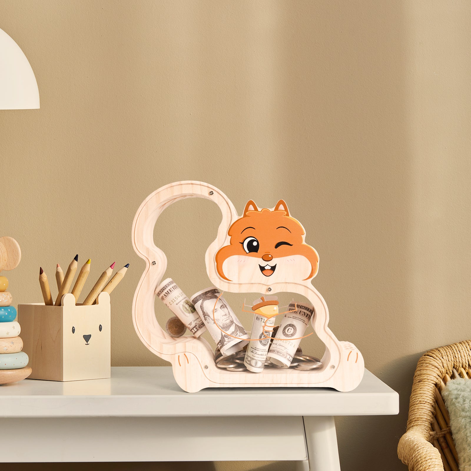 Squirrel Coin Bank: Adorable, Hand-Paintable, Perfect Family Gift