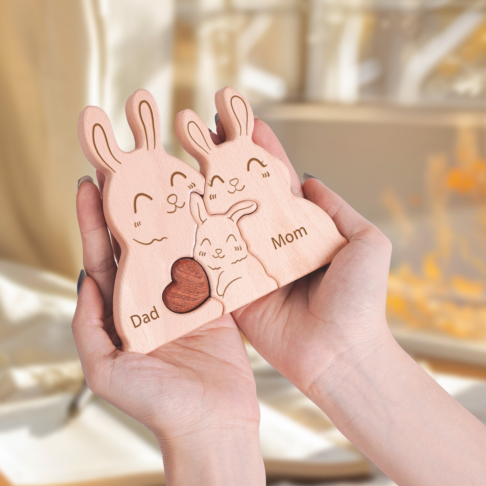 Rabbit Family Puzzle: Whimsical Home Decor, Perfect for Family Bonding