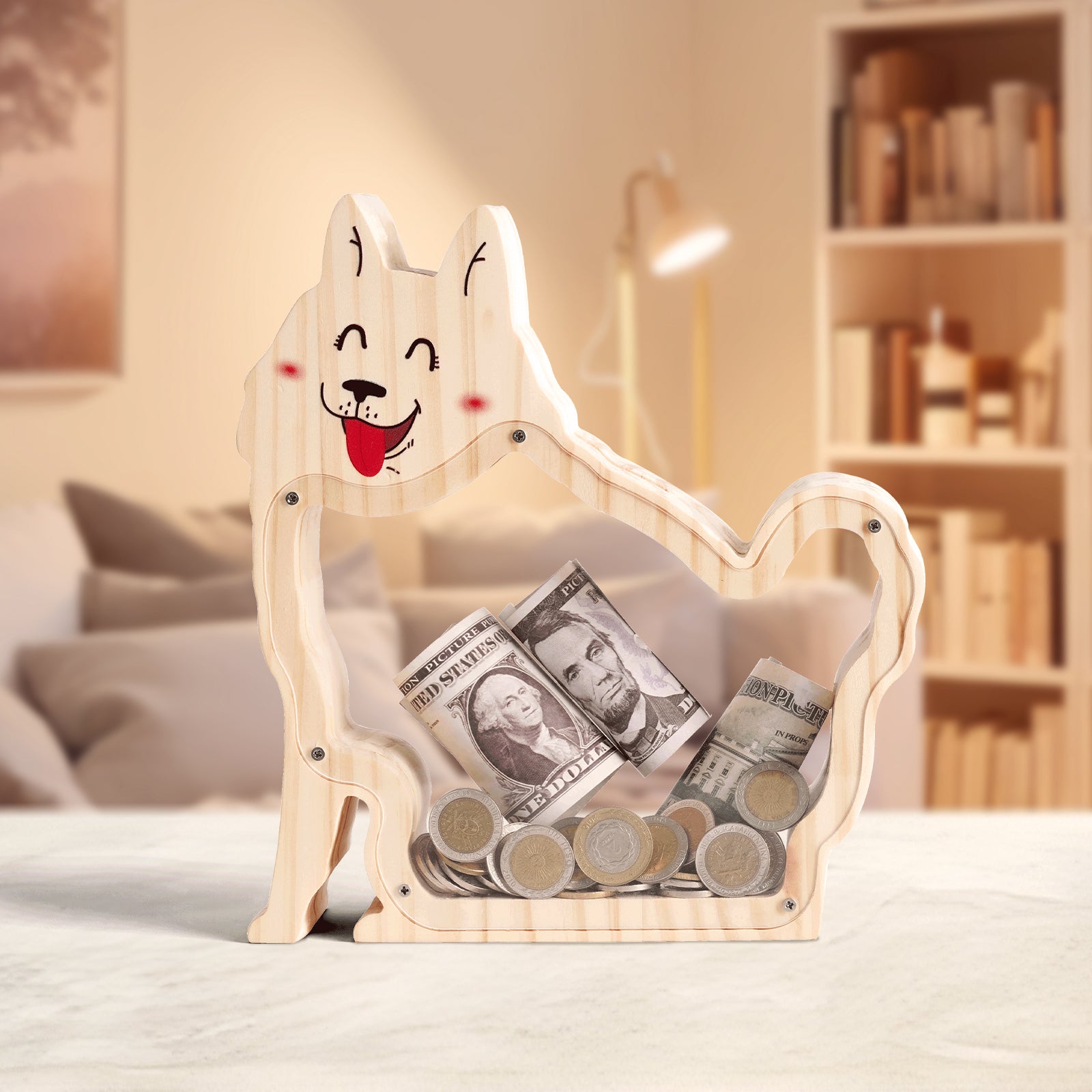 Cute Samoyed Dog Coin Bank: Adorable, Hand-Painted Gift for Kids, Teens, Adults