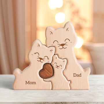 Cat Family Puzzle Set: Adorable, Heartwarming Home Decor Gift