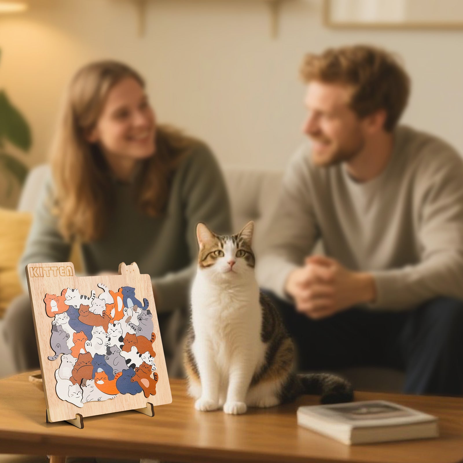 Kitty Friends Big-Piece Wooden Puzzle for Kids 🐱