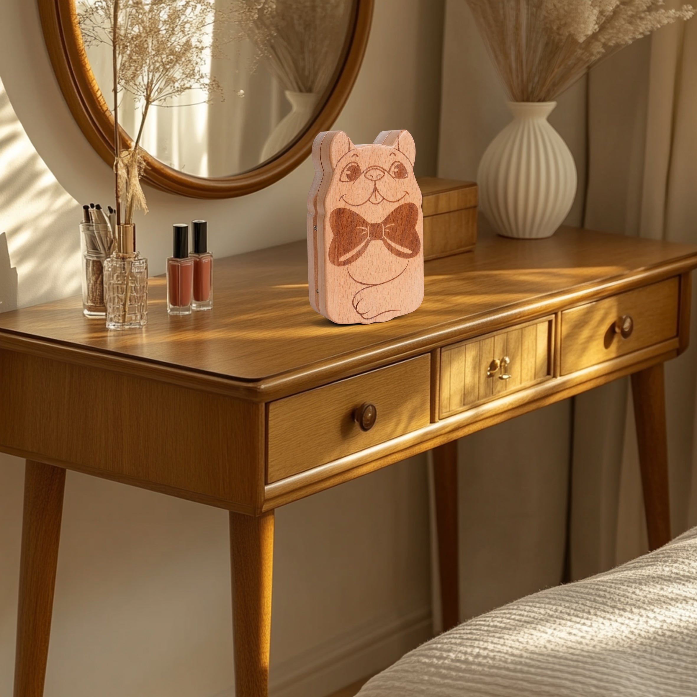 Puppy Wooden Jewelry Box - Adorable & Functional Storage for Your Treasures