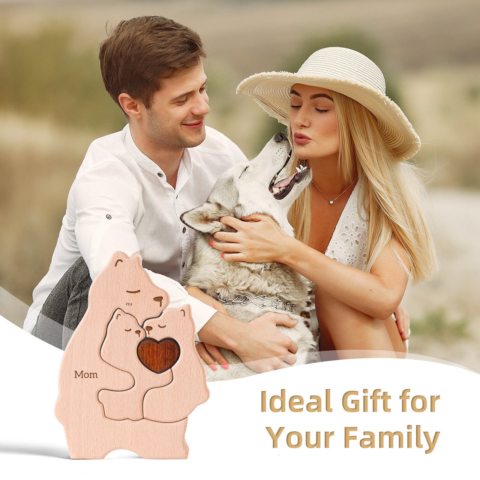 Bear Family Puzzle: Cozy Decor, Rustic Family Gift