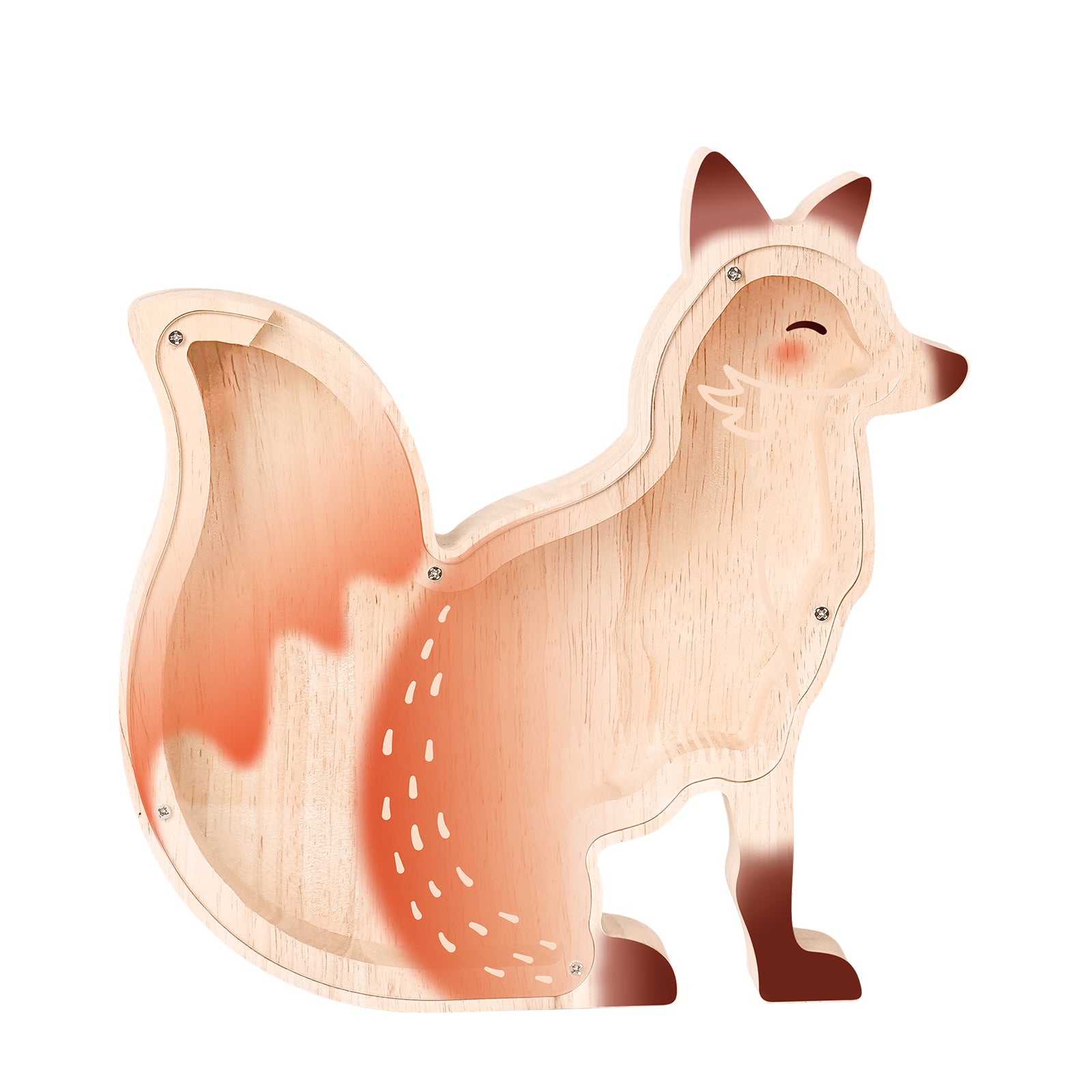 Wooden Fox Piggy Bank - Adorable & Safe Money Box for Kids & Fox Lovers