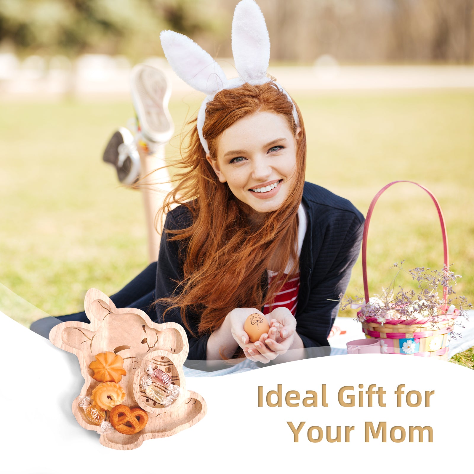 Easter Bunny Wooden Tray: Charming Spring Decor & Functional Gift