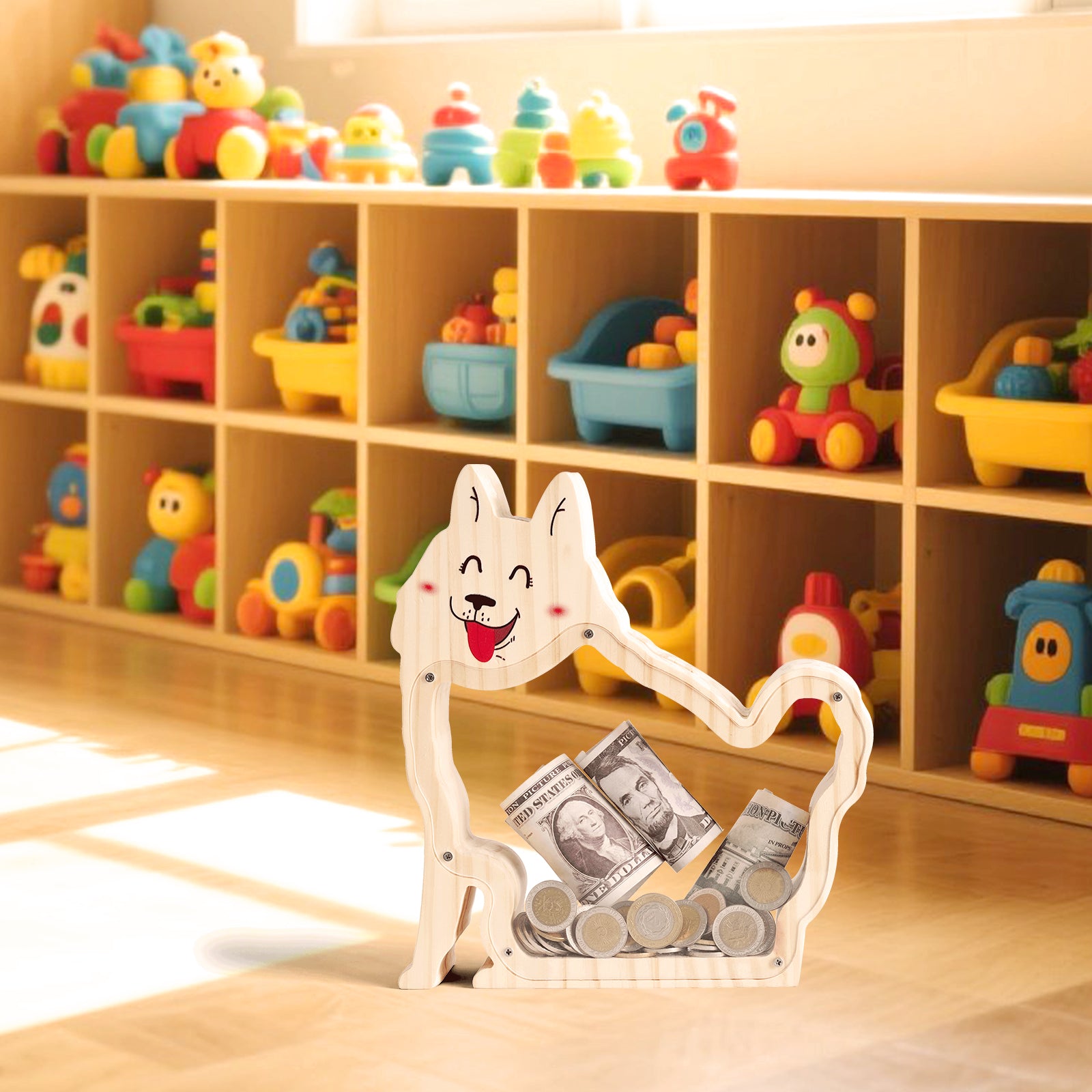 Cute Samoyed Dog Coin Bank: Adorable, Hand-Painted Gift for Kids, Teens, Adults