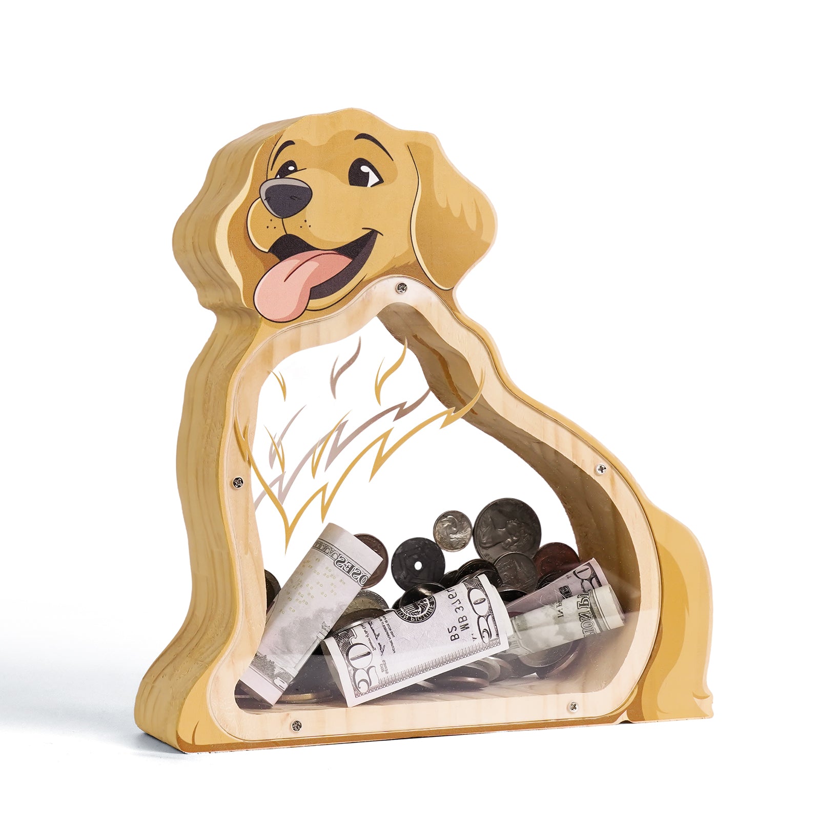 Adorable & Functional Wooden Dog Piggy Bank – Perfect Gift for Kids & Adults