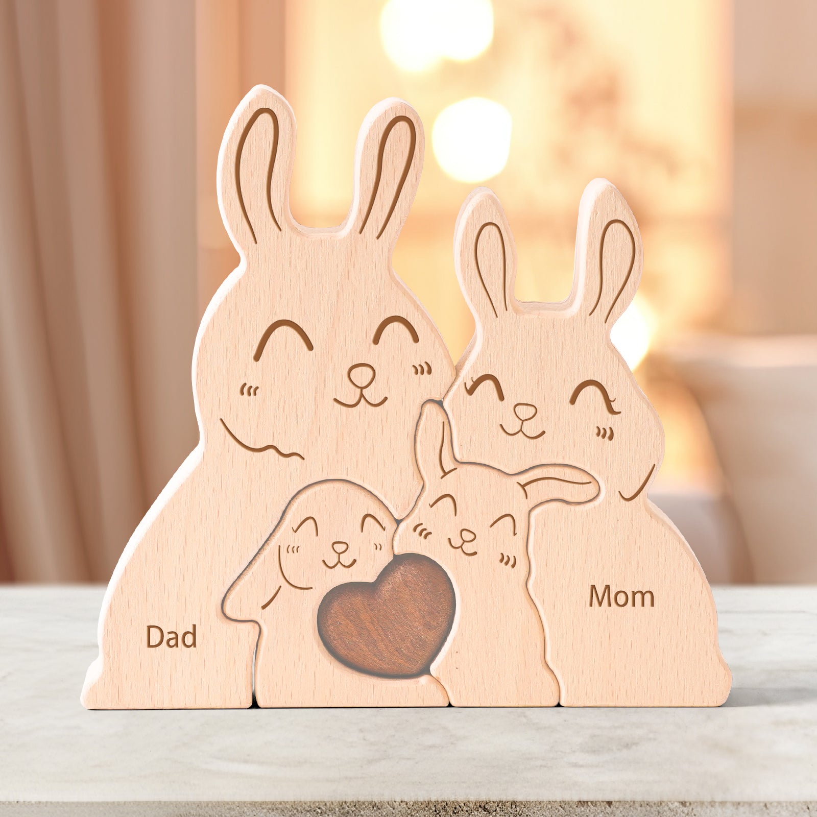 Rabbit Family Puzzle: Whimsical Home Decor, Perfect for Family Bonding