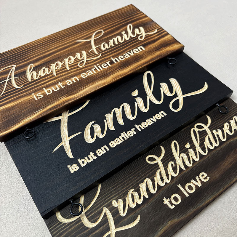 Personalized Family & Grandkids Hanging Sign | Deep Engraved Edition