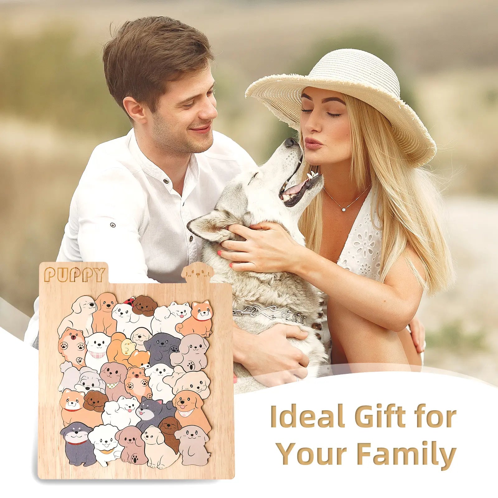 Puppy Wooden Puzzle for Kids 🐶 | Safe Big Pieces & Adorable Dog Designs