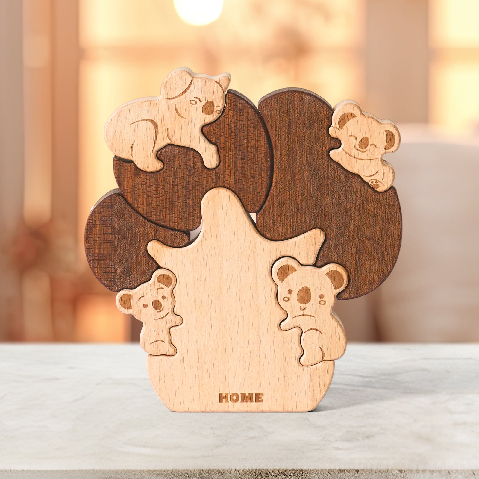 "Koala Tree" Wooden Hugging Statue - Adorable Wildlife Decor & Gift