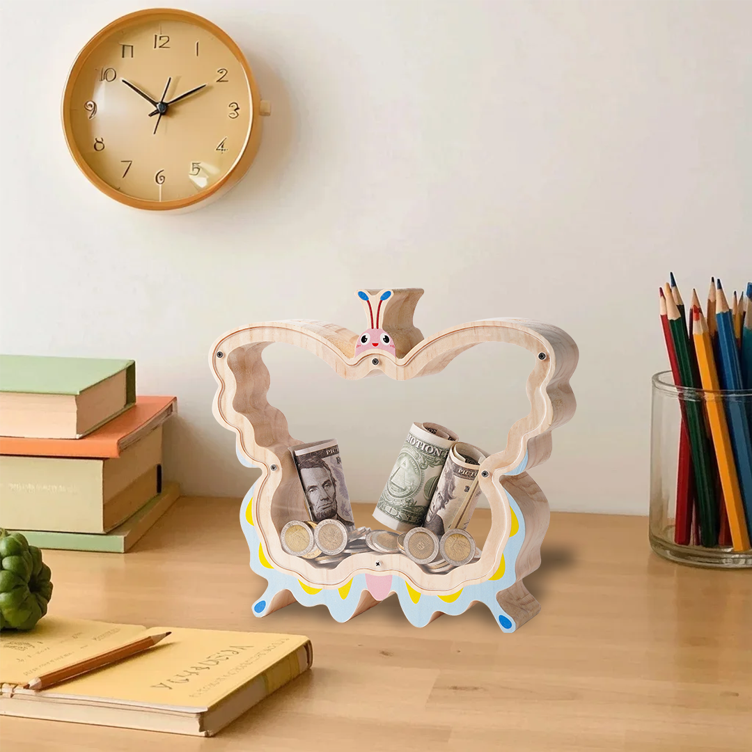 Butterfly Wooden Piggy Bank