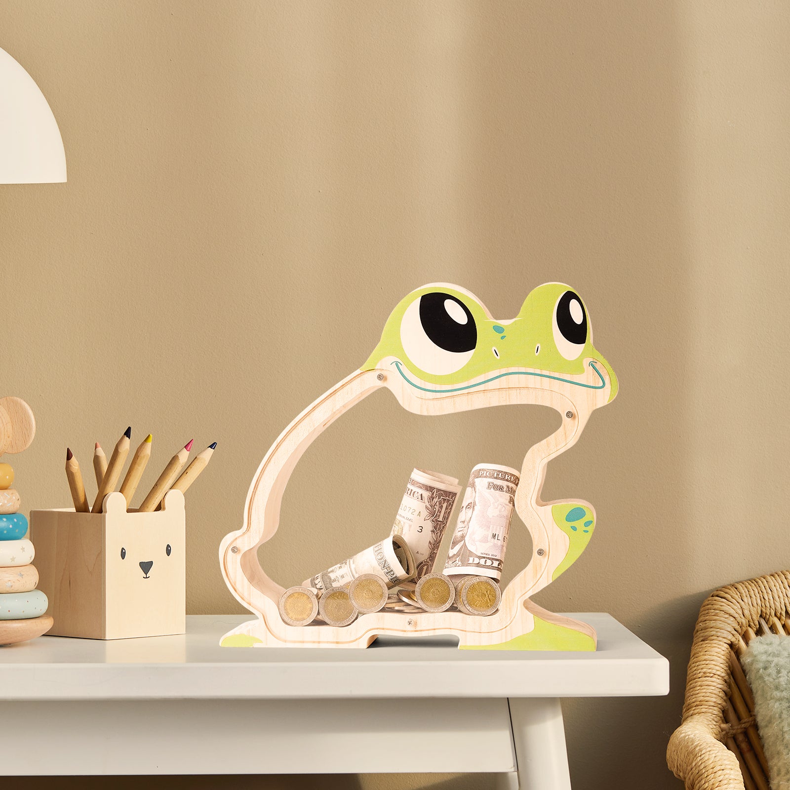 Frog-Shaped Coin Bank: Hand-Painted, Kids' Savings & Decorative Gift