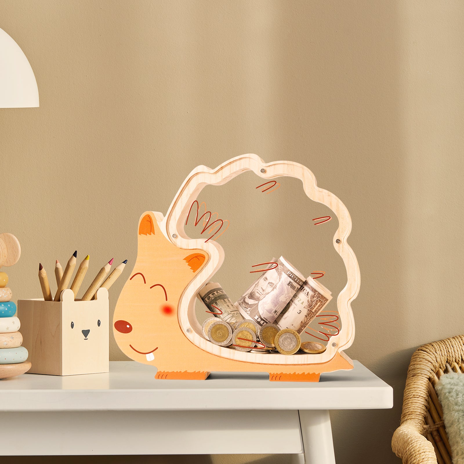 Adorable Hedgehog Coin Bank: Cute, Handcrafted, Functional Gift for Friends