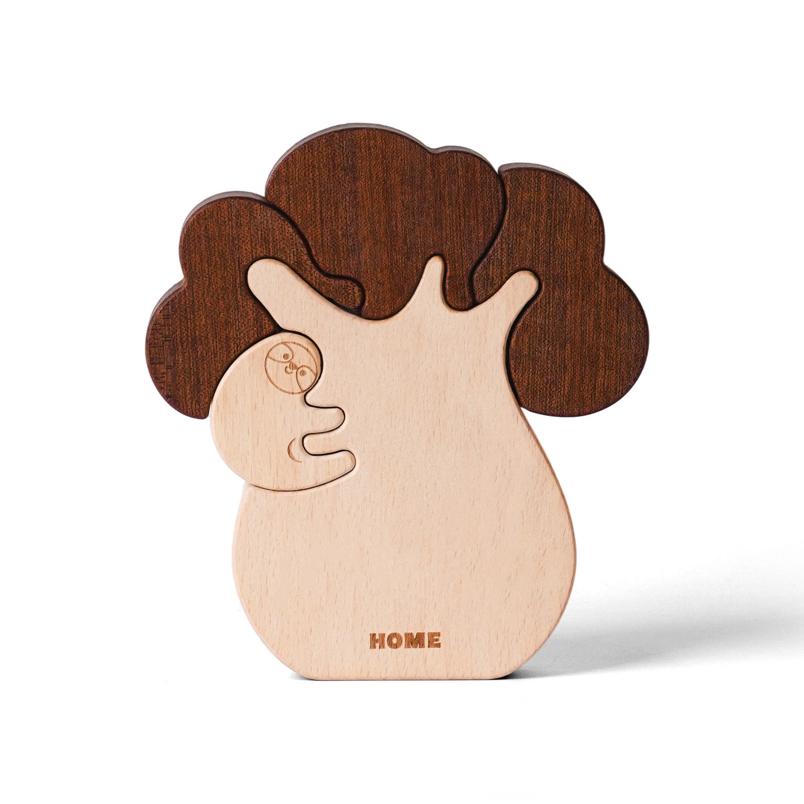 "Sloth Sanctuary" Wooden Hugging Statue - Charming Slow Living Decor & Gift