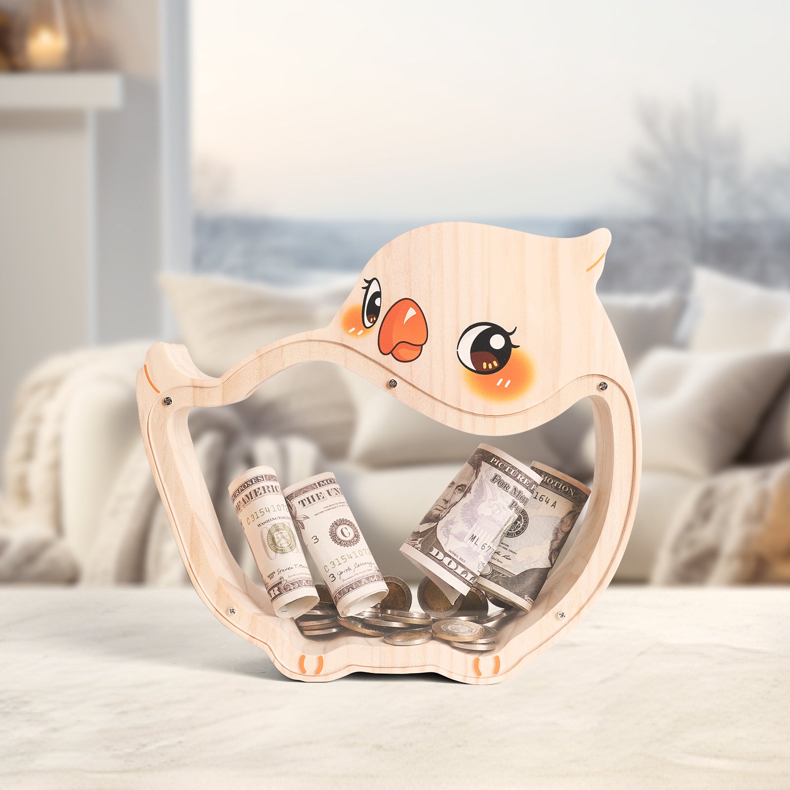 Parrot Coin Bank: Cute, Hand-Painted, Durable