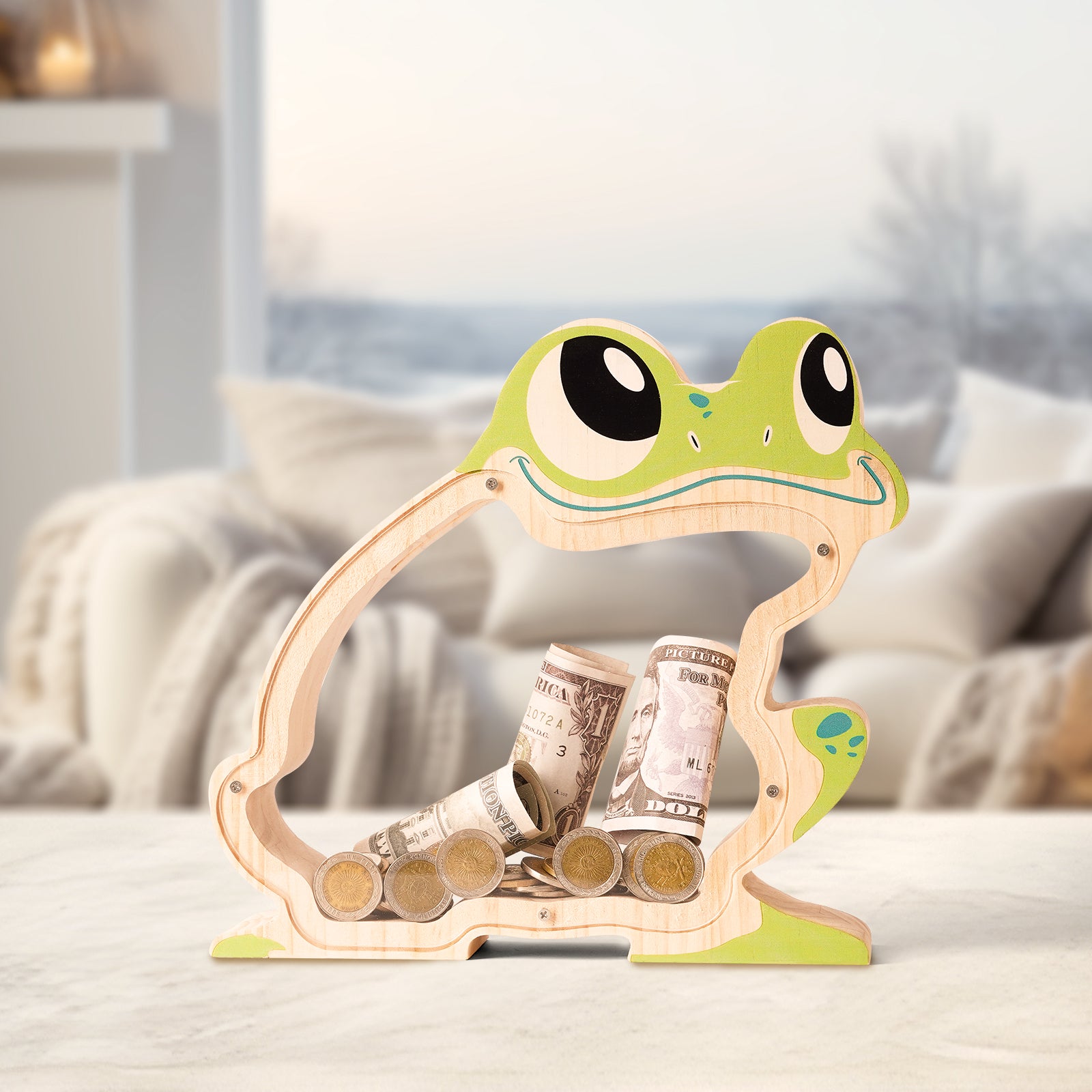 Frog-Shaped Coin Bank: Hand-Painted, Kids' Savings & Decorative Gift