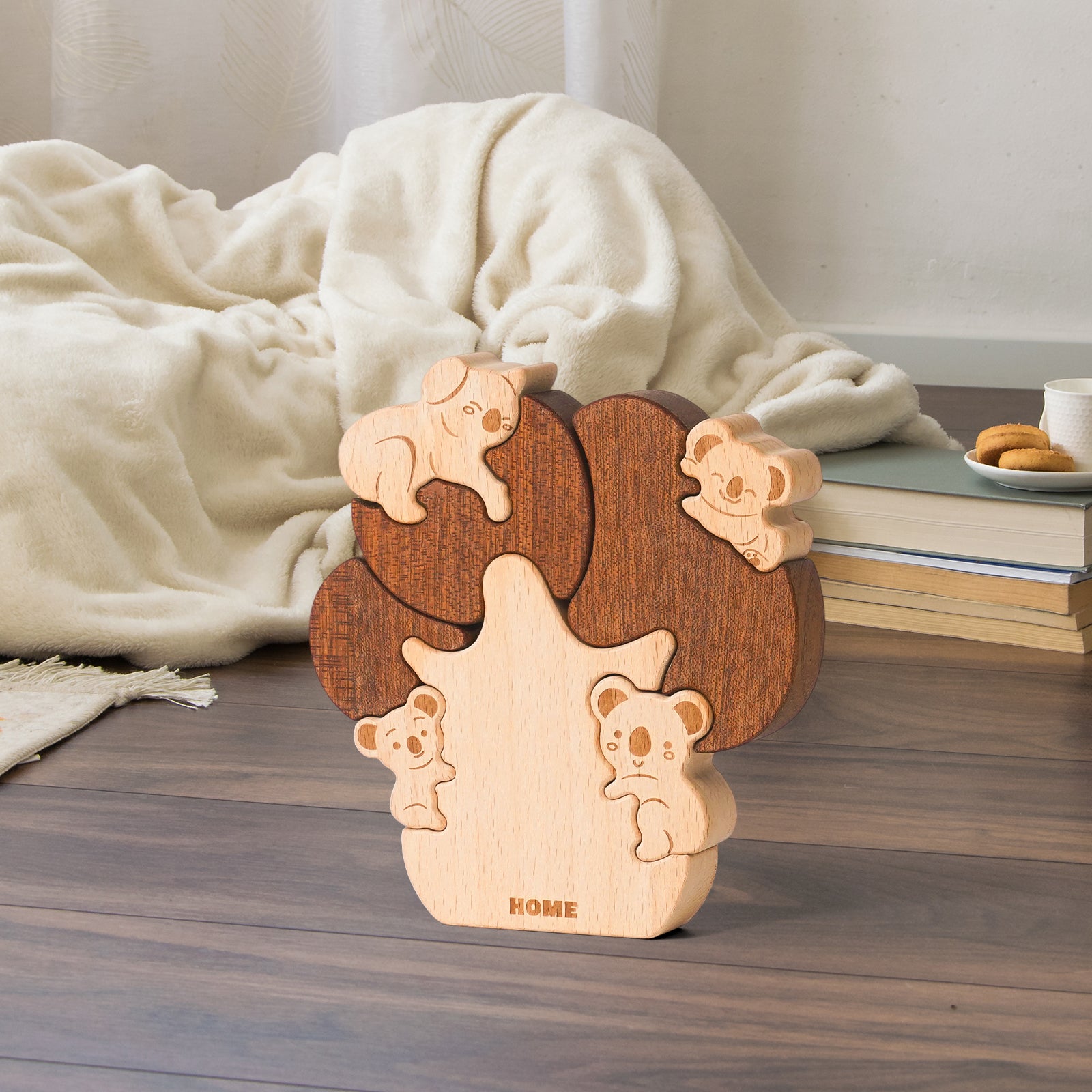 "Koala Tree" Wooden Hugging Statue - Adorable Wildlife Decor & Gift