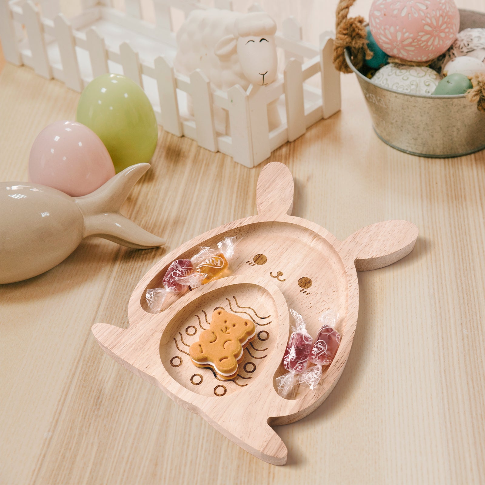 Easter Bunny Wooden Tray: Charming Spring Decor & Functional Gift