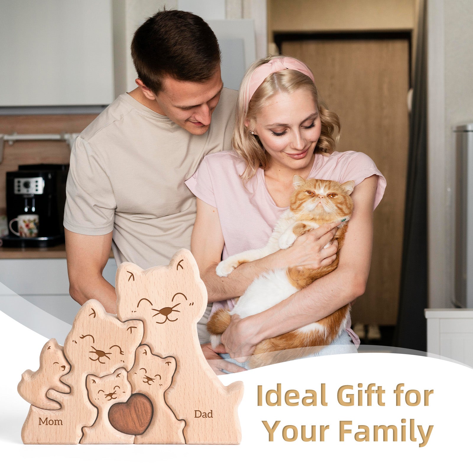 Cat Family Puzzle Set: Adorable, Heartwarming Home Decor Gift