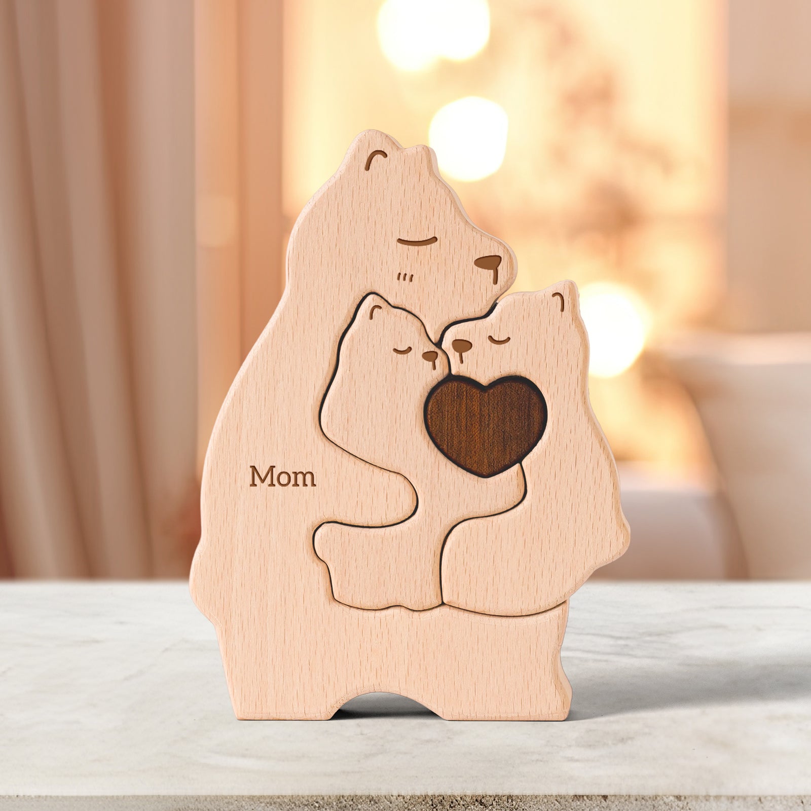 Bear Family Puzzle: Cozy Decor, Rustic Family Gift