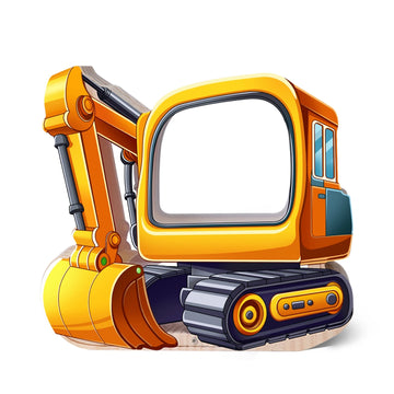 Wooden Excavator Piggy Bank for Kids,Tracked Excavator Money Box,Unbreakable Toddler Saving Coin Jar,Educatinal Toy for Boys Girls, Kids Coin Bank with Letter Sticker for Birthday,Christmas