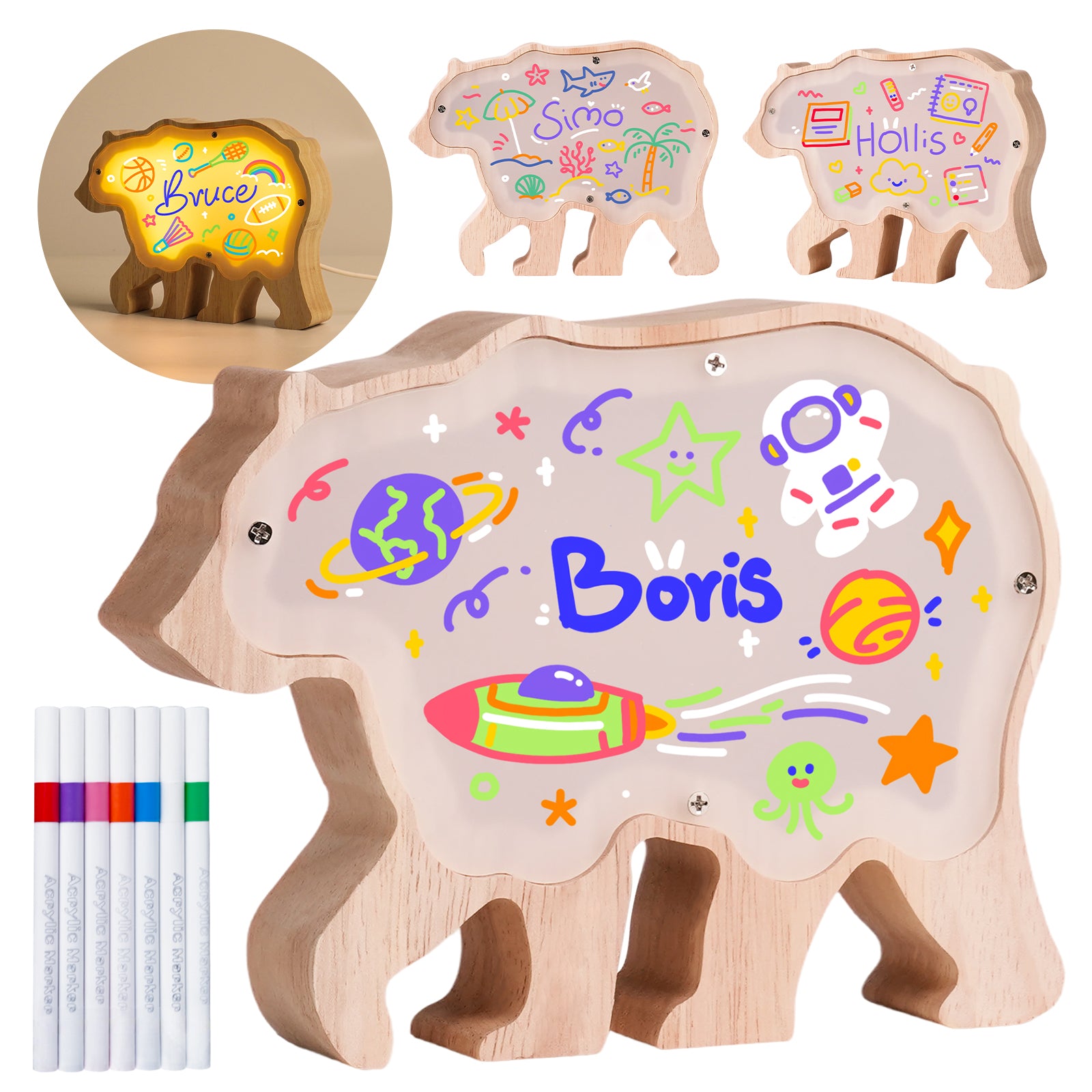 Bear Lamp Kit: DIY, Paintable, Perfect for Kids