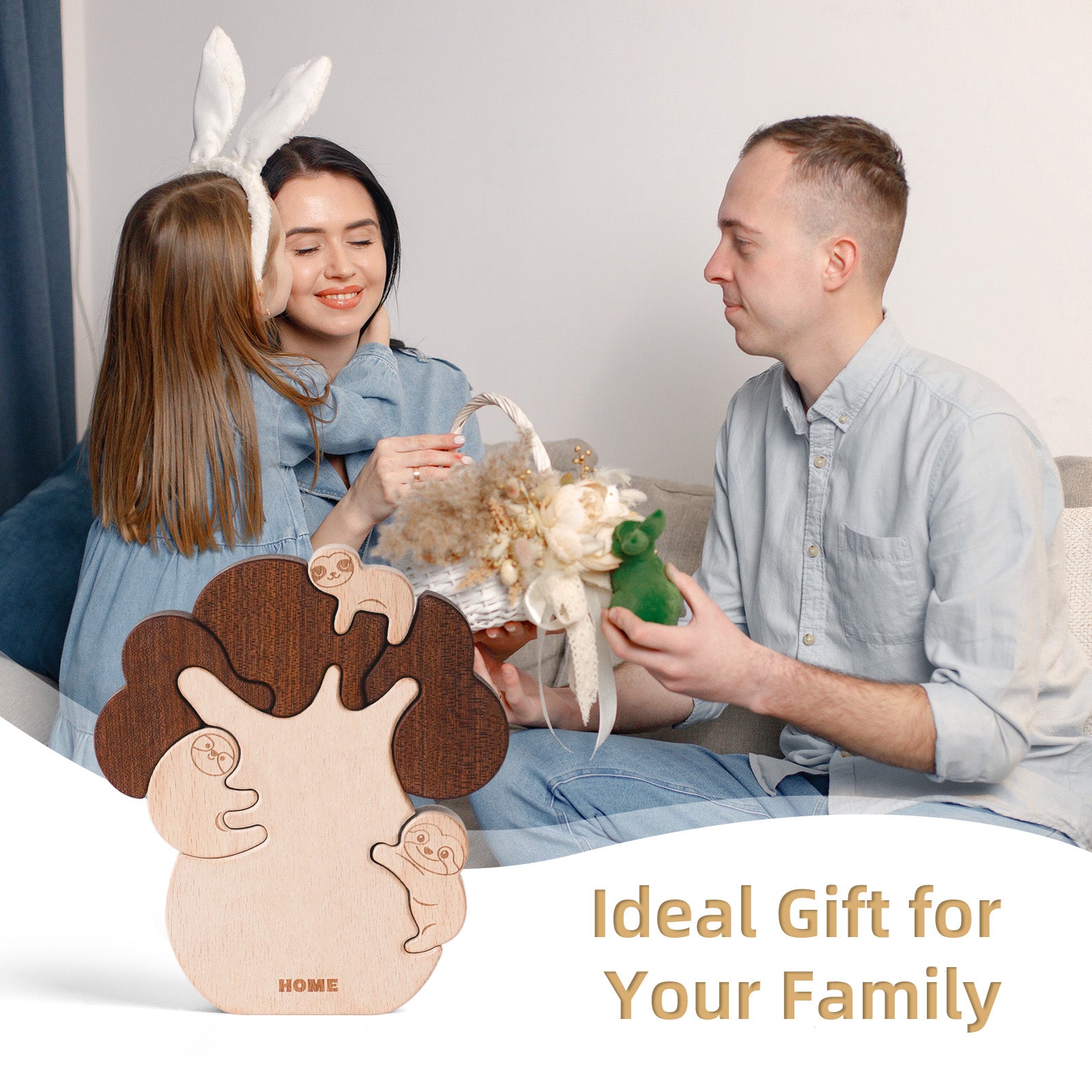 "Sloth Sanctuary" Wooden Hugging Statue - Charming Slow Living Decor & Gift