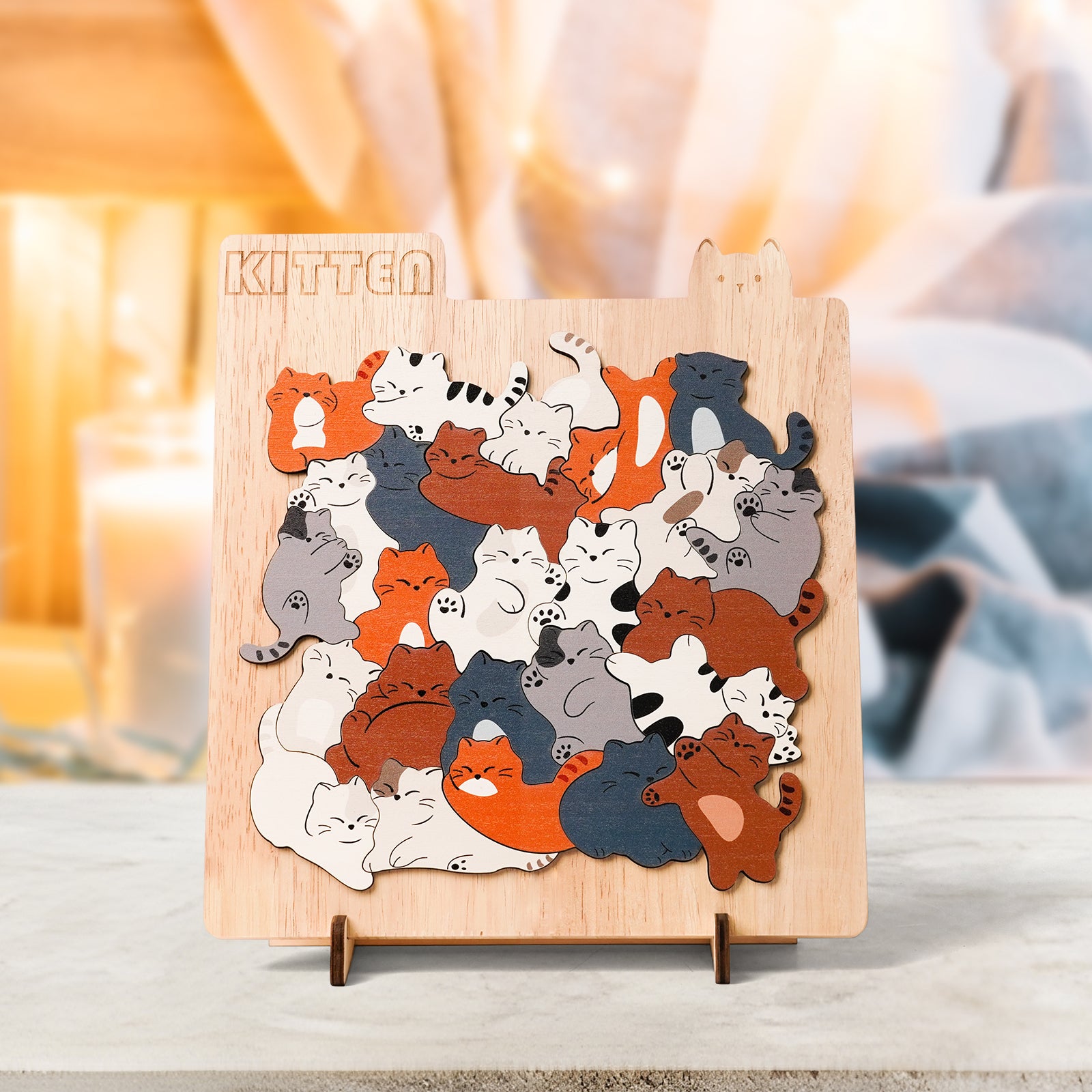 Kitty Friends Big-Piece Wooden Puzzle for Kids 🐱