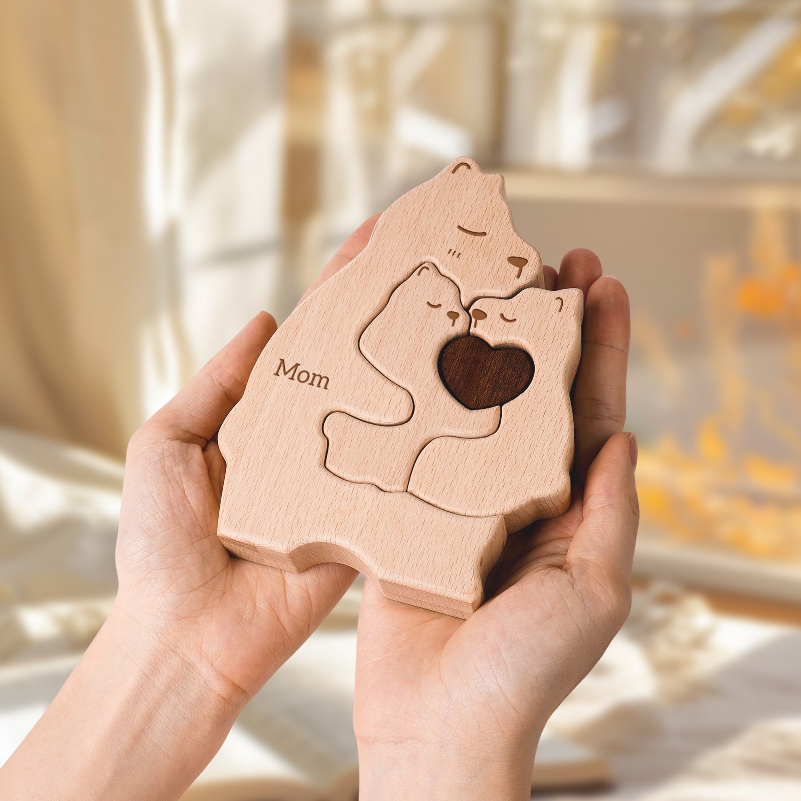 Bear Family Puzzle: Cozy Decor, Rustic Family Gift
