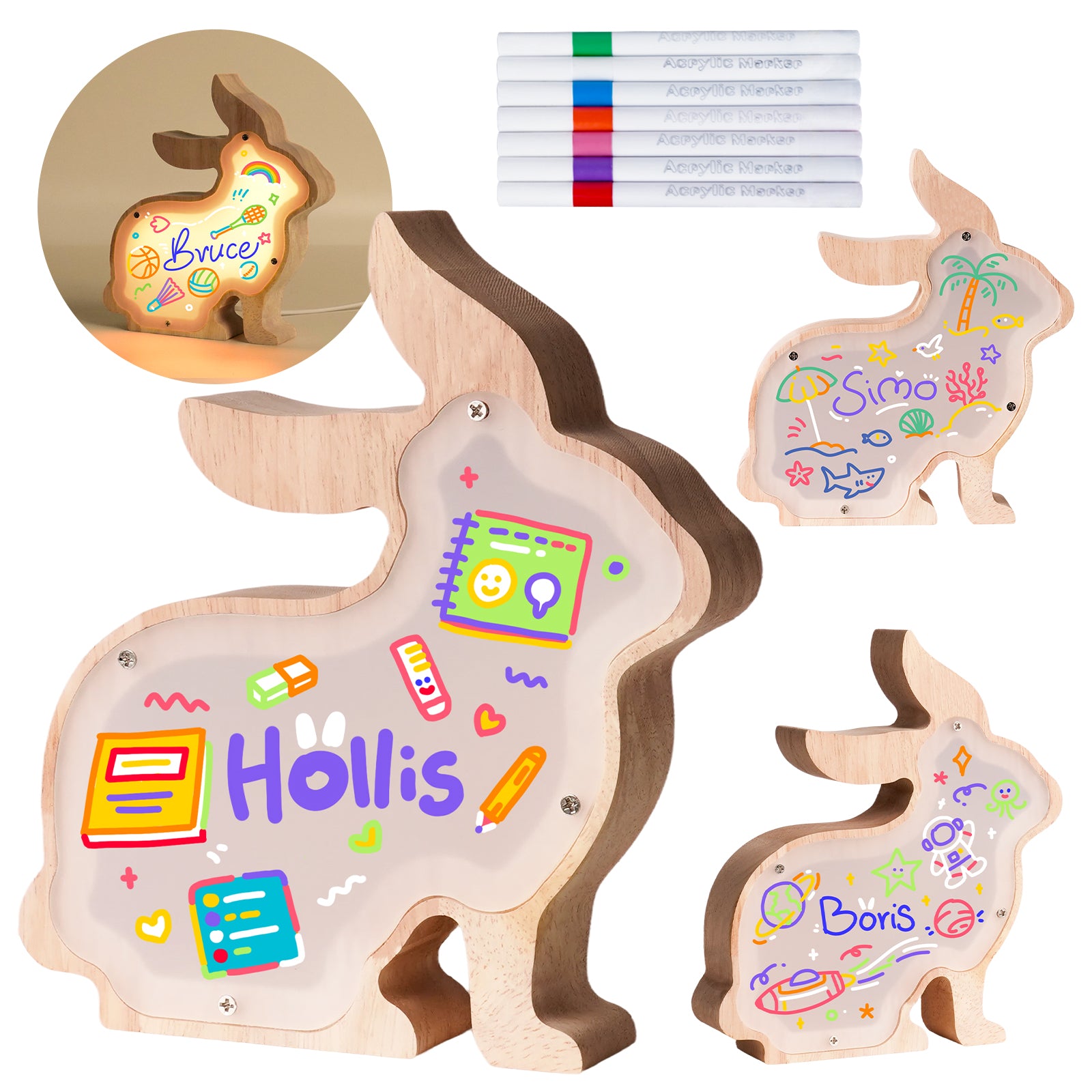 Rabbit Lamp Kit: DIY, Paintable, Perfect for Kids