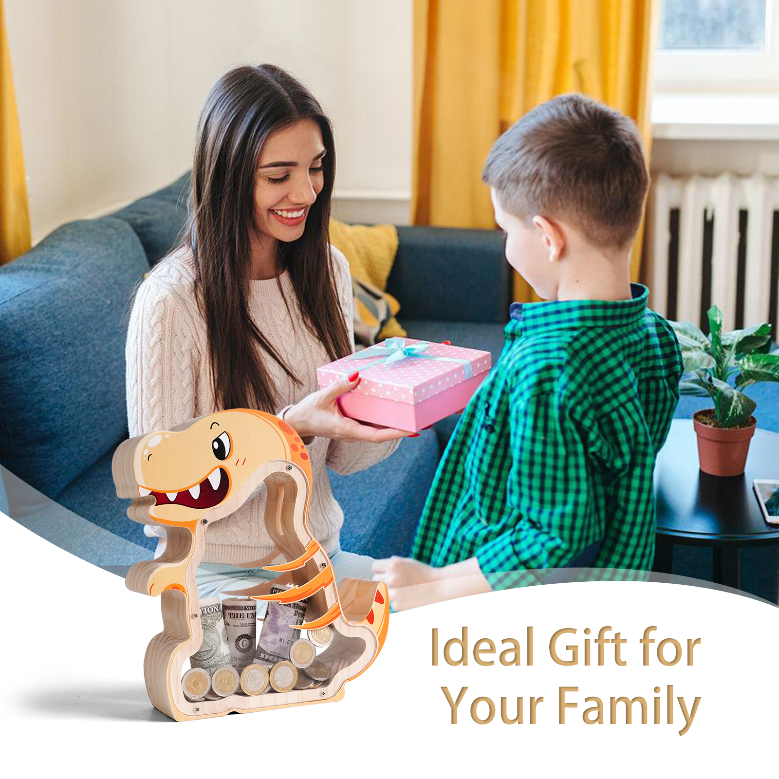 T-Rex Coin Bank: Fun, Decorative Kids' Gift