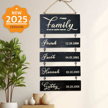 Personalized Family & Grandkids Hanging Sign | Deep Engraved Edition