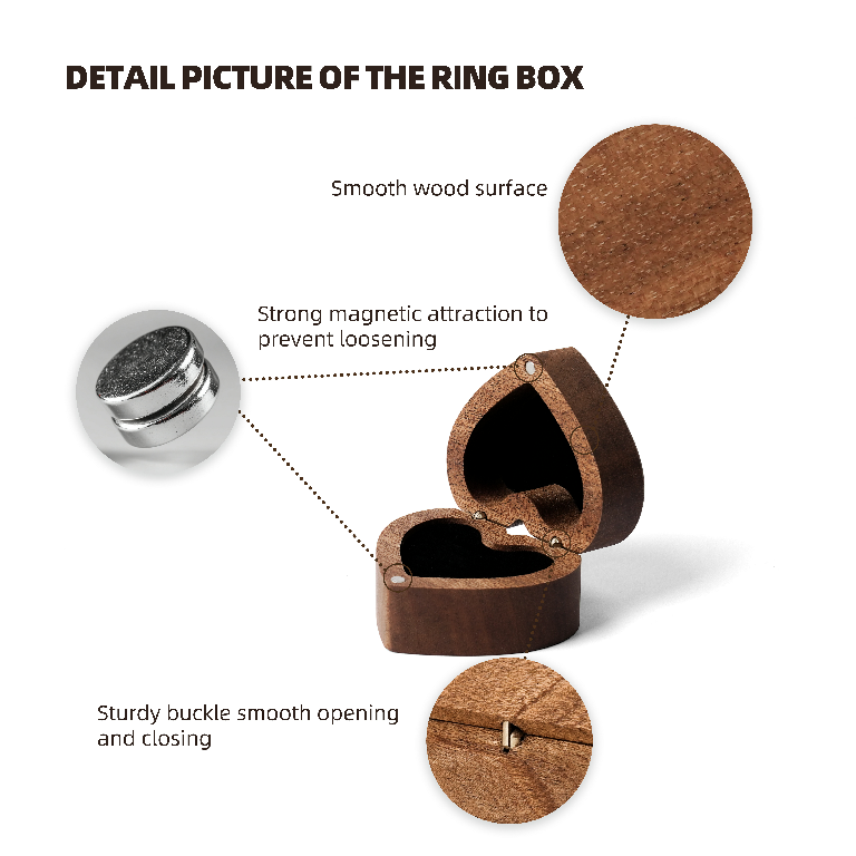 Elegant Heart-Shaped Wooden Ring Box – Perfect for Proposals, Weddings & Jewelry Storage