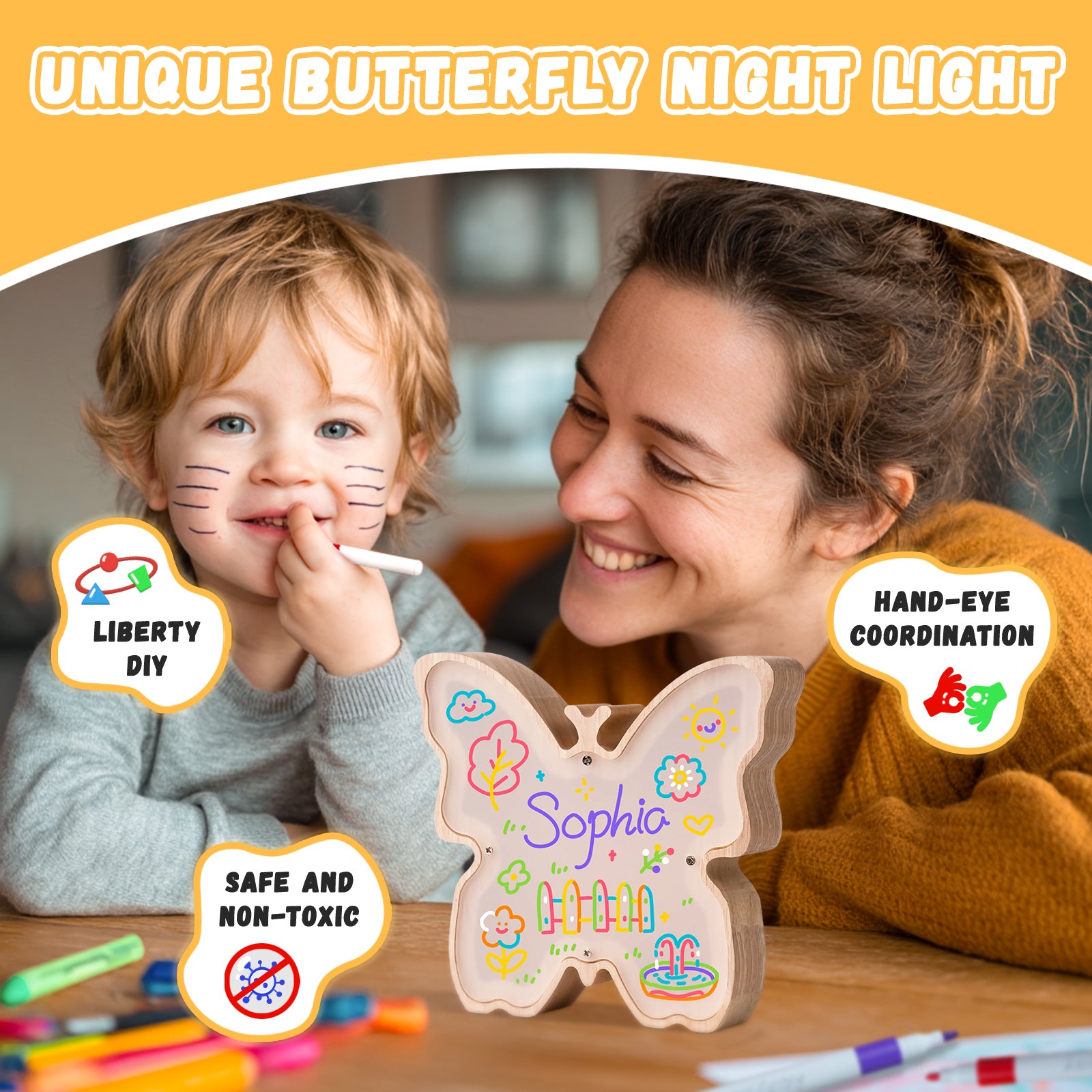 Butterfly Lamp Kit: DIY, Paintable, Perfect for Kids